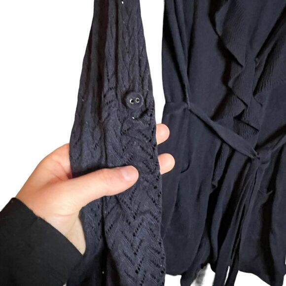 3 for $30! Dept navy belted cardigan. Size xs - Picture 5 of 7